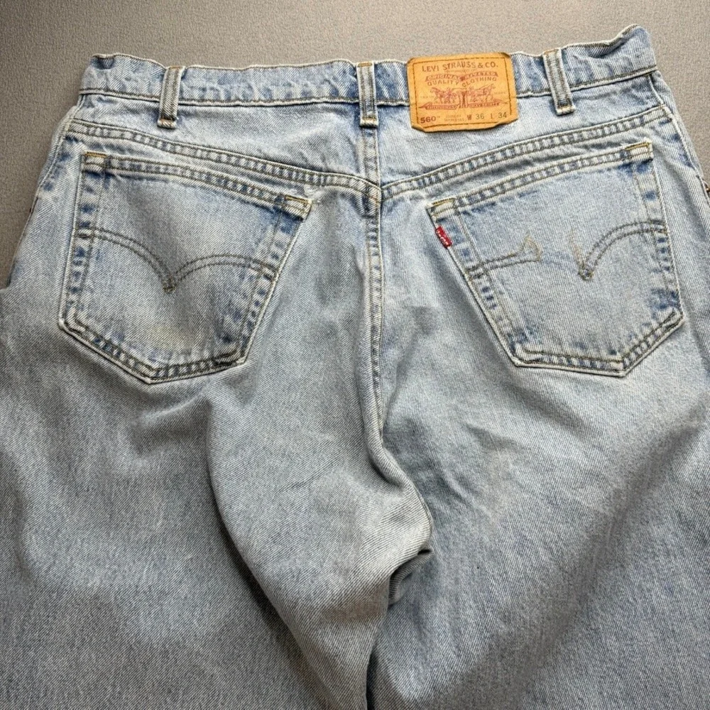 Levis 560 Jeans Loose Fit Tapered Leg 36x34 (FIT 34x32) Denim Vintage 90s Retro